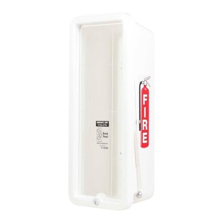 Cato Cato Chief Plastic Fire Extinguisher Cabinet, Fits 10 Lbs. Extinguisher, White 11001-H